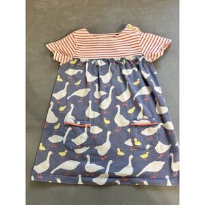 Baby Boden Girls Goose Duck Dress Size 12-18 Months Cotton Cottage Short Sleeve